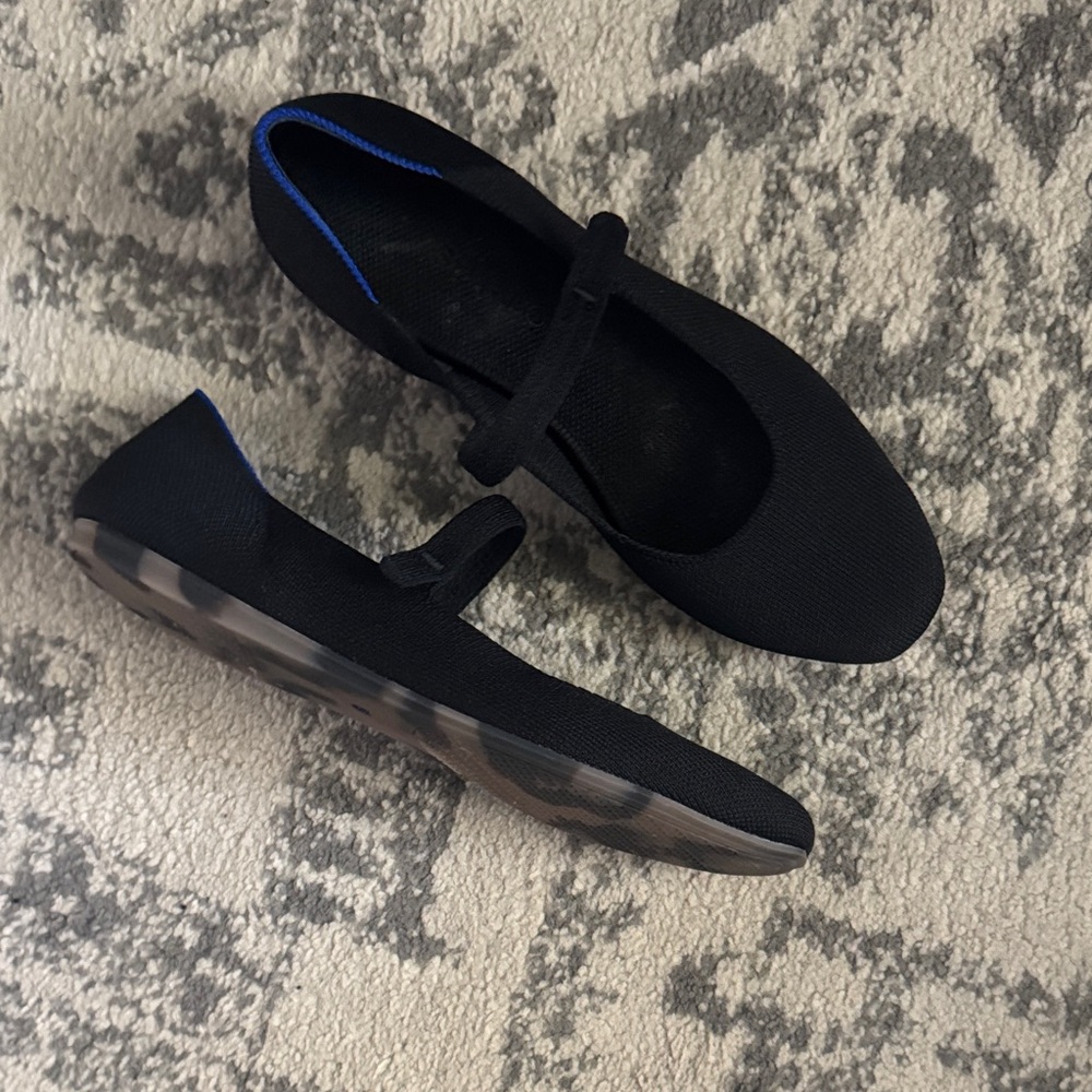 Black and Blue Mary Jane Flats